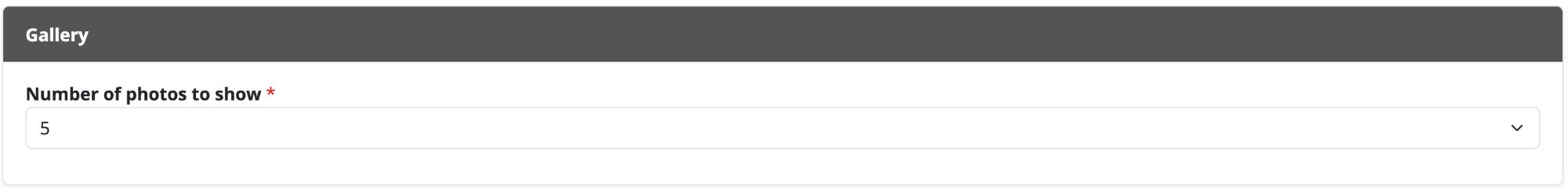 Screenshot of the node editor's "gallery" module